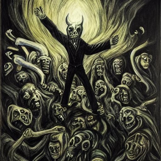 Dark Riders and Beasts in Surrealist Style