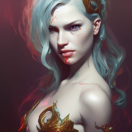 Princess of Hell Portrait in Hyperdetailed Style