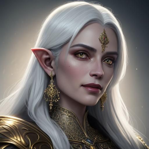 High Elf Portrait with Rainbow Eyes in Fantasy Realism