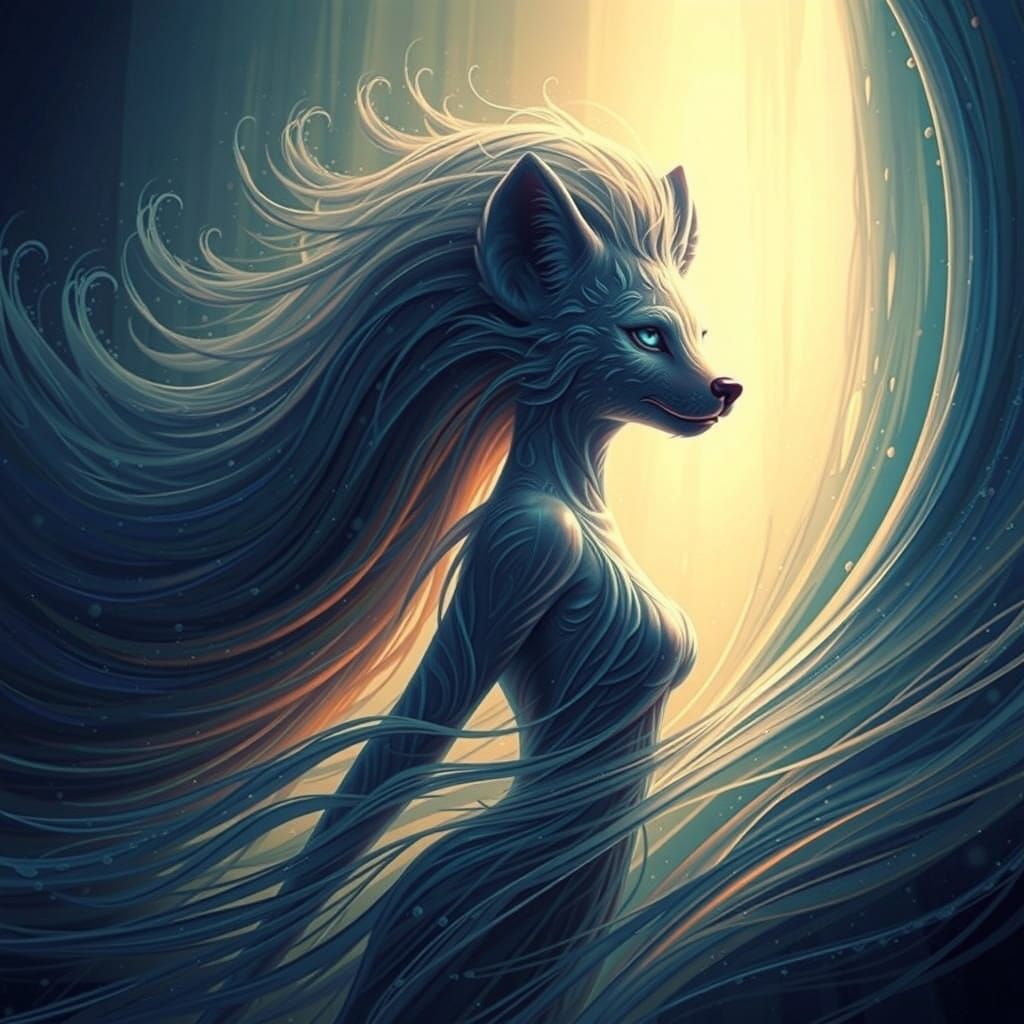 Ethereal Water Goddess in Cerulean Blue