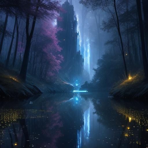 Dreamlike Fantasy Water Mirror in Deep Dream Style