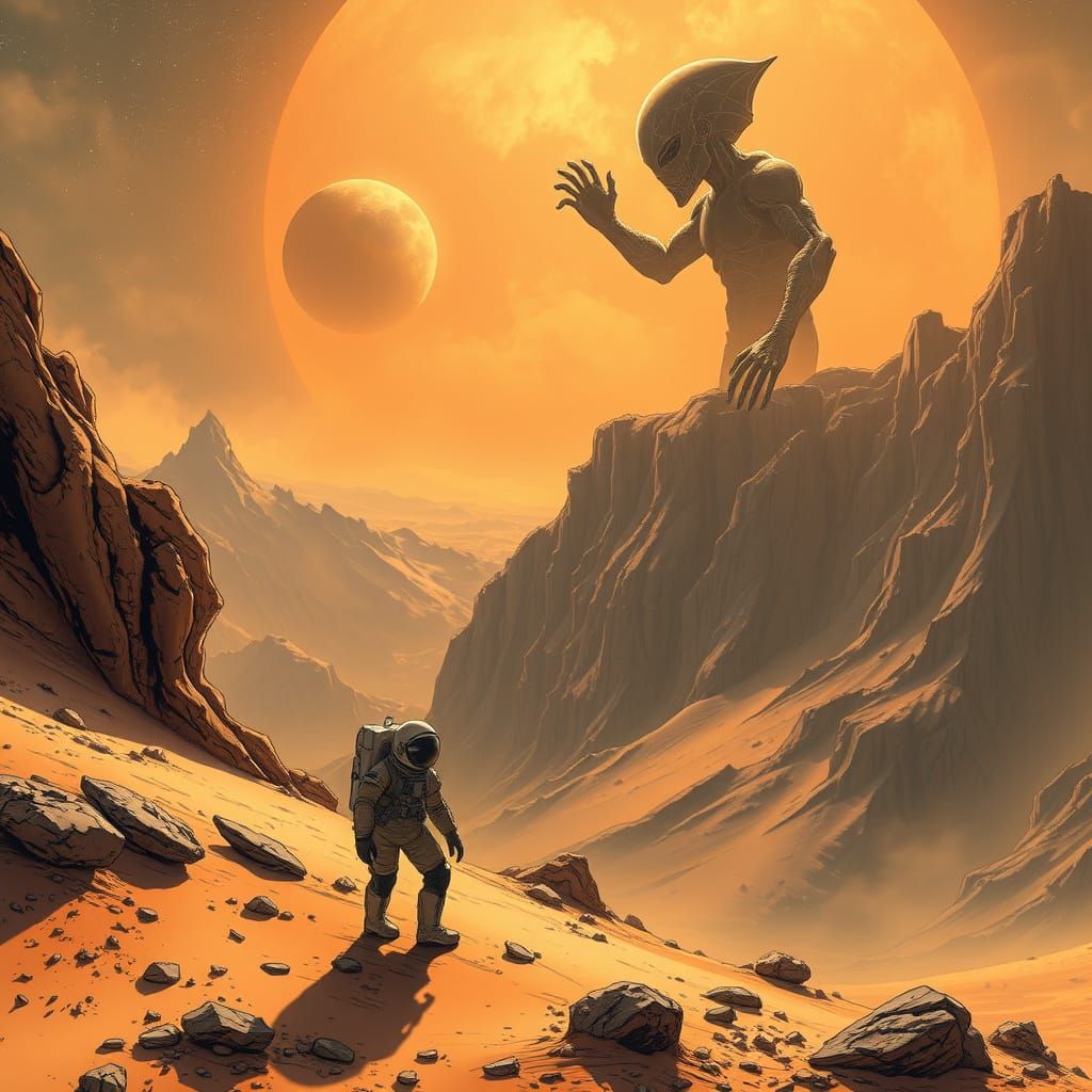 Astronaut Finds Giant on Alien Planet