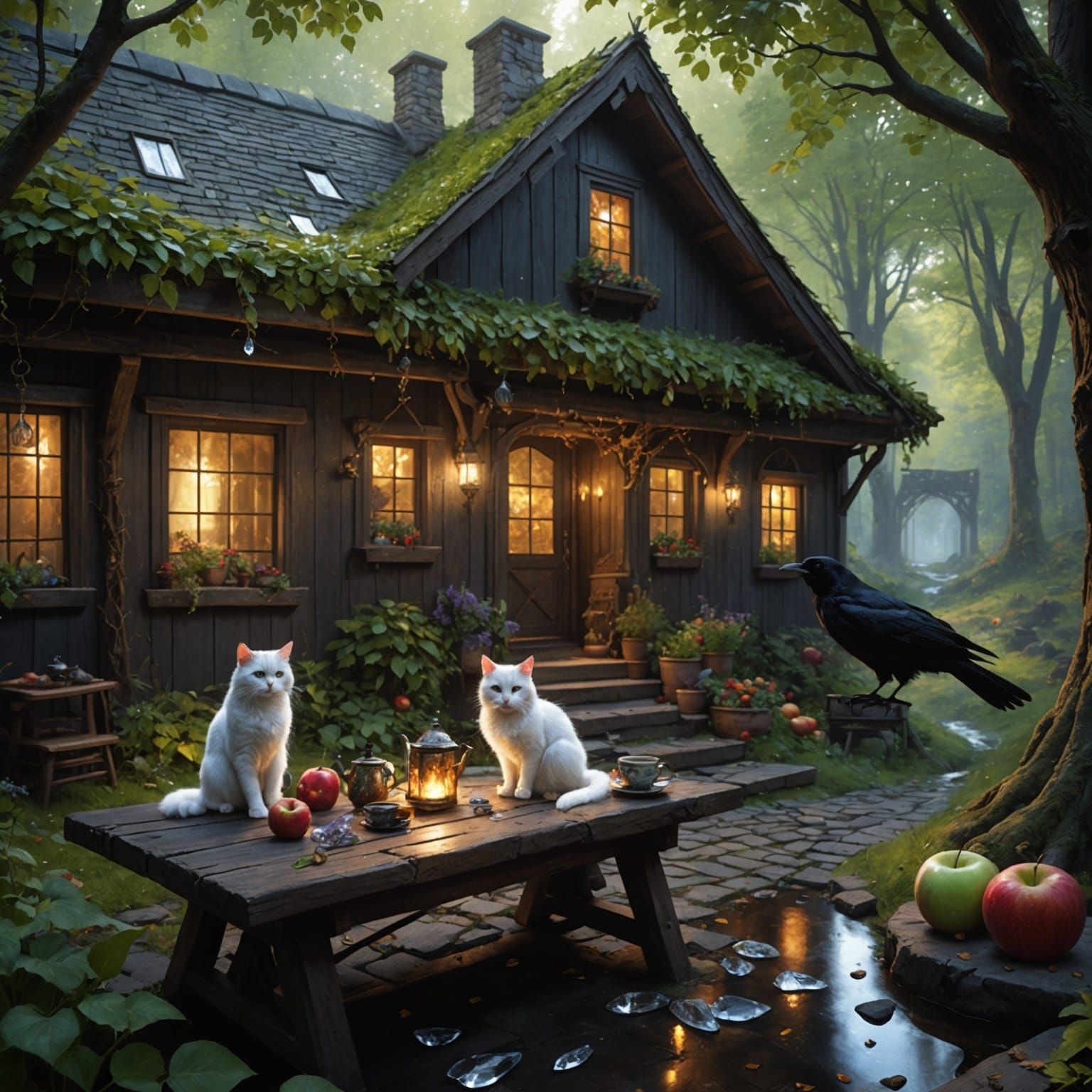 Enchanted Forest Home: A Dark Fantasy Concept Art