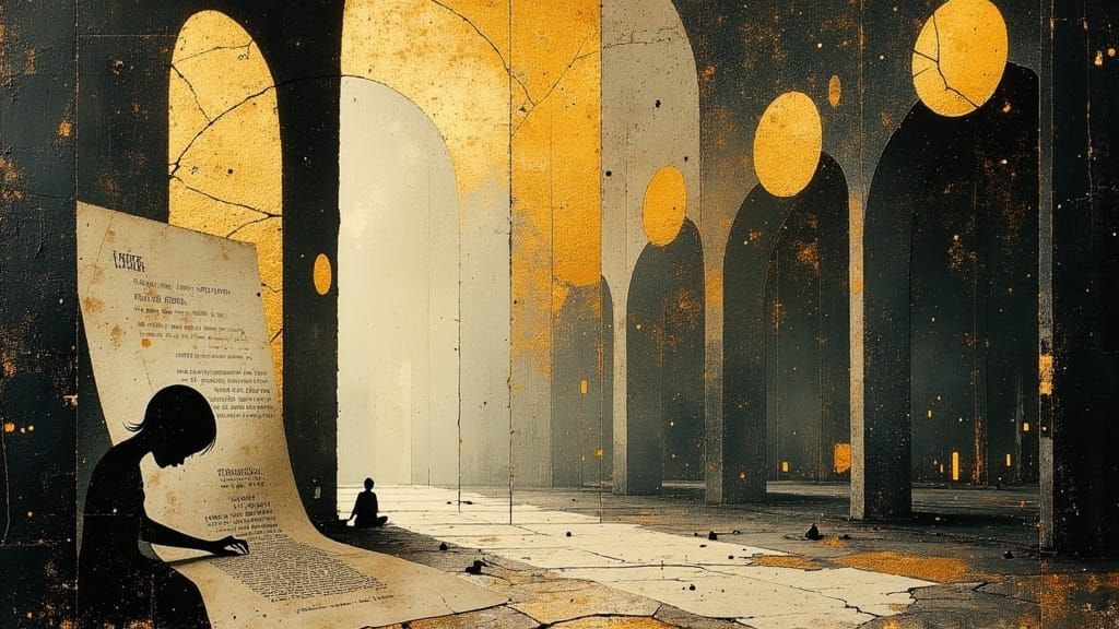 Surreal Fusion of Algorithm and Ancient Parchment