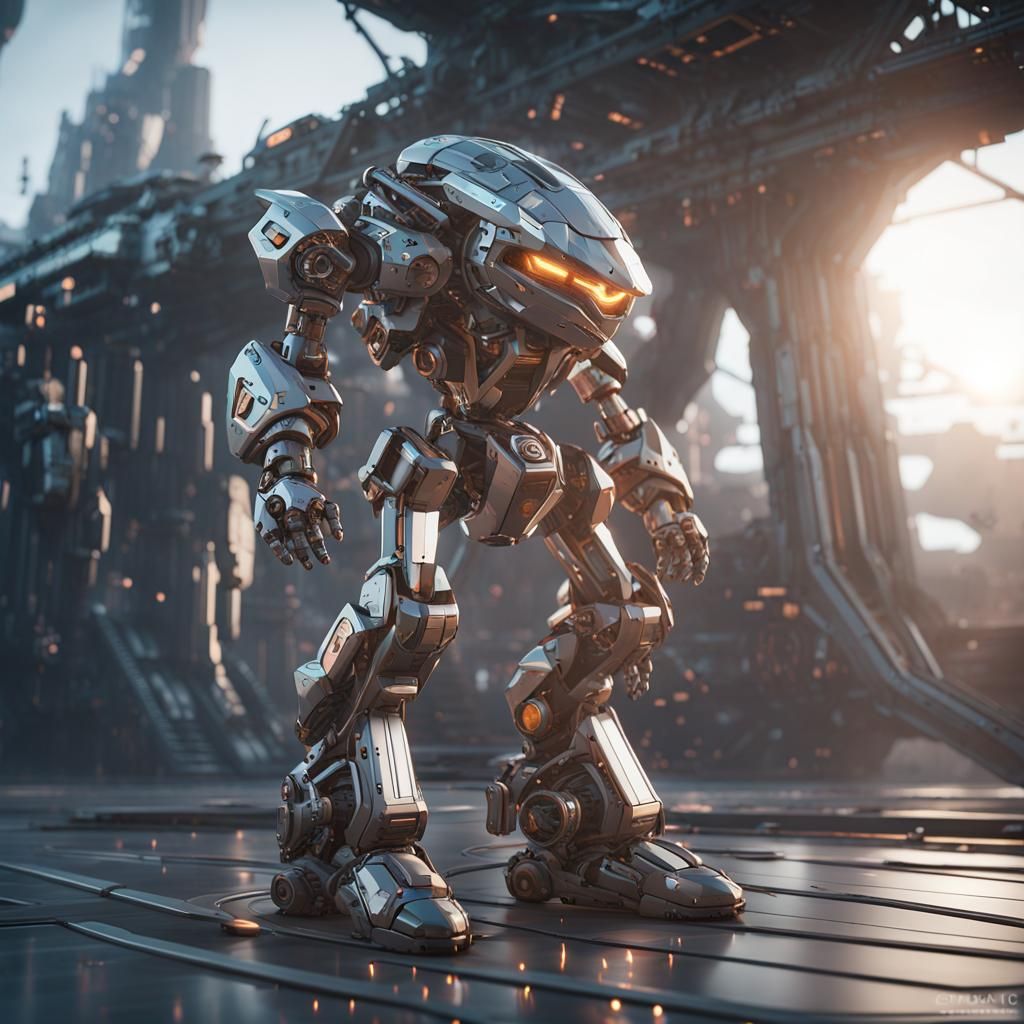 Futuristic Sci-Fi Sonic with Intricate Mech Details
