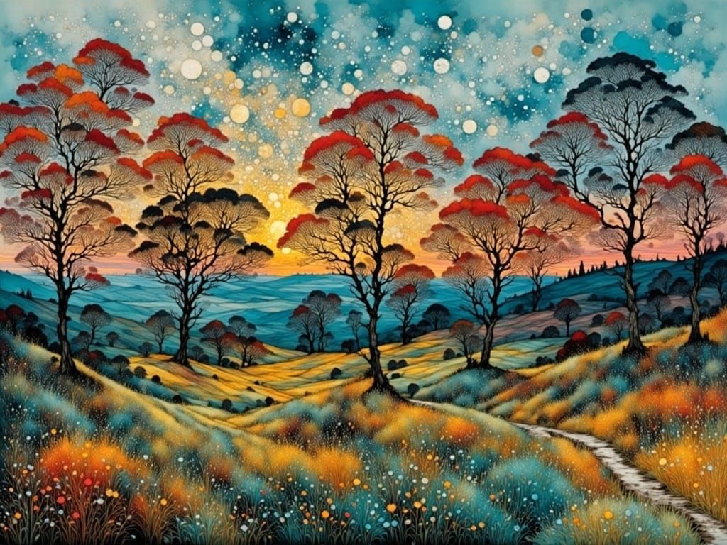 Twilight Landscape in Vibrant Colors