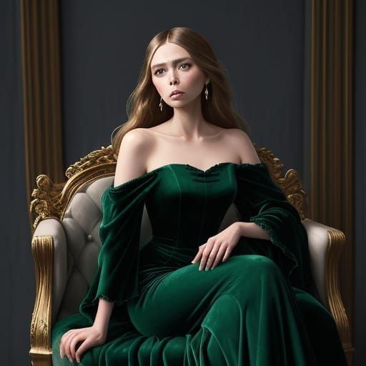 Ethereal Aristocrat in Velvet Opulence