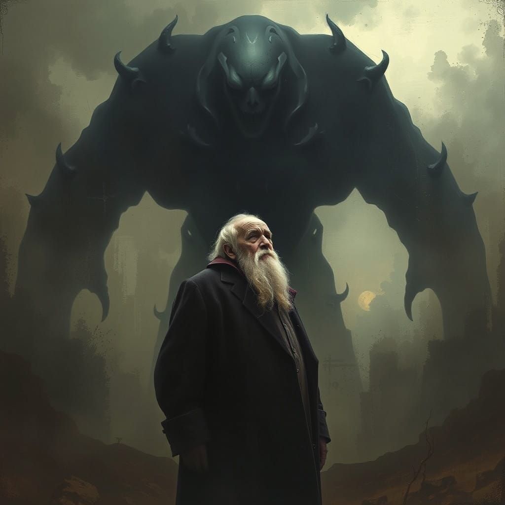 A Cerebral Old Man Ponders His Shadowed Past