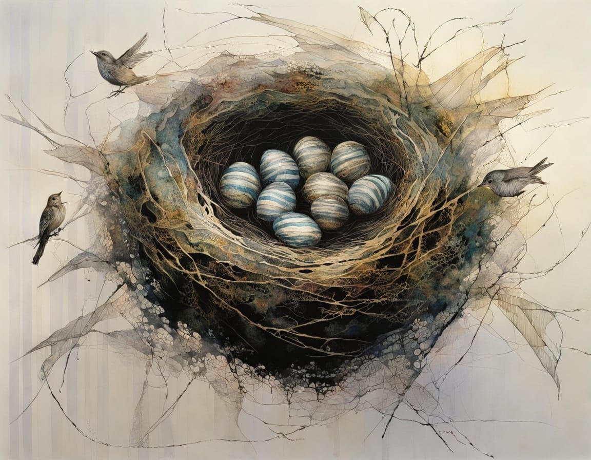 Whimsical Gothic Nest in Intricate Detail