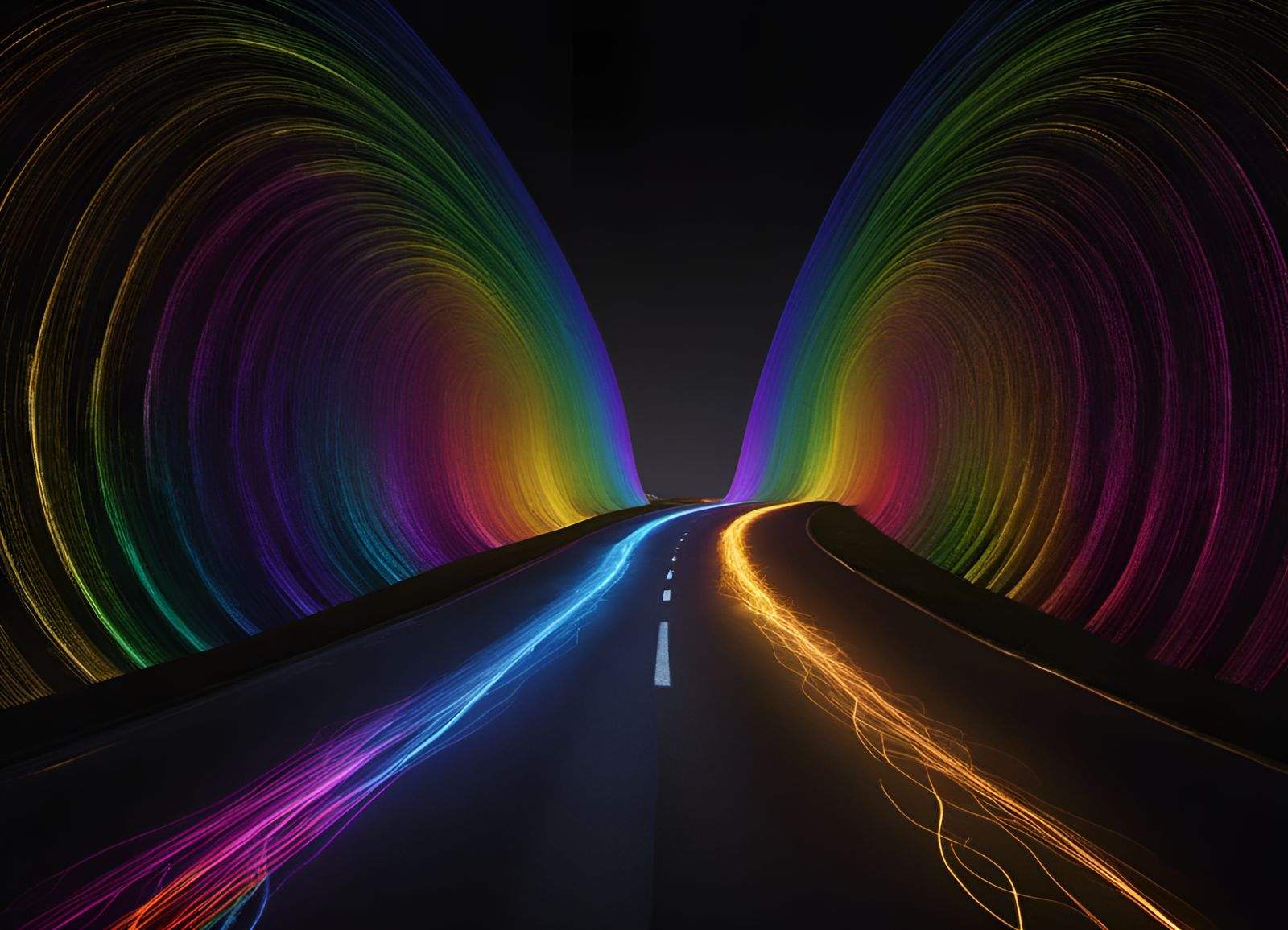 Rainbow Road Through Blackness: Colorful Digital Art