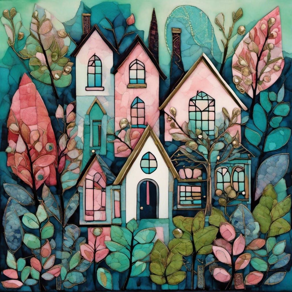 Surreal Art Deco House in Cubist Style