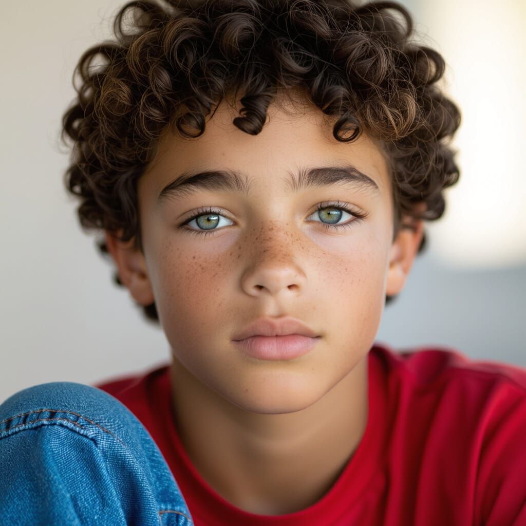 Young Man in Dramatic Cinematic Portrait