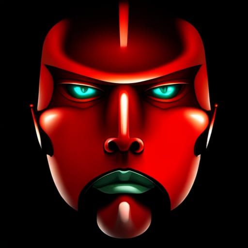 Menacing Robot Face as Digital Art