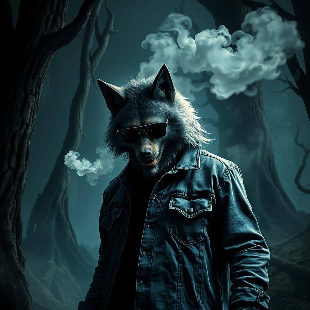 Big Bad Wolf Stoner in Mystical Forest