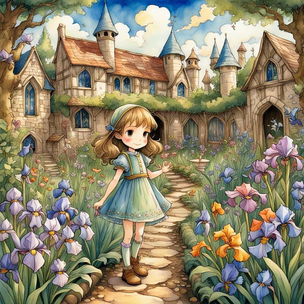Chibi Iris Garden in Anime Style