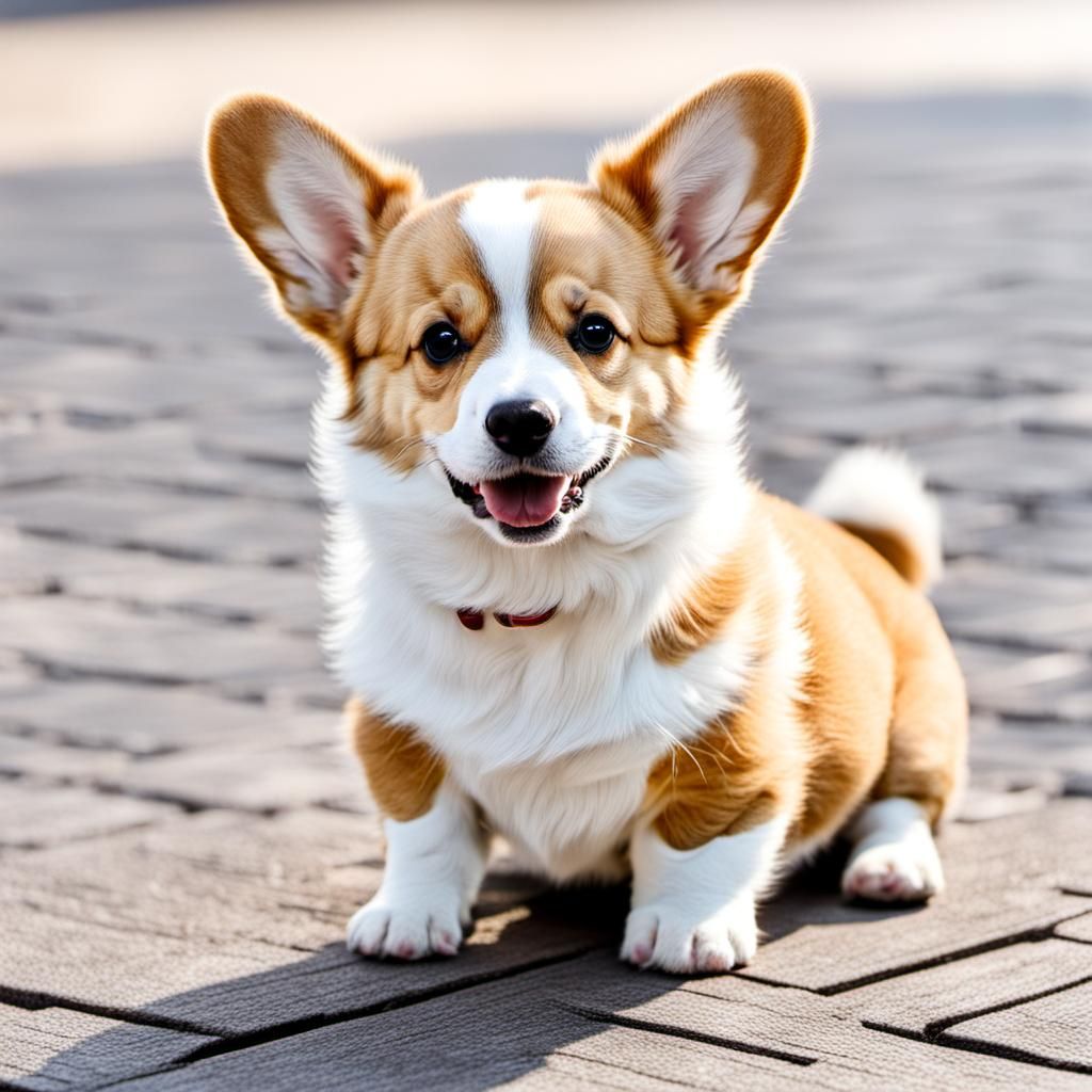 Adorable Baby Corgi Dog Portrait