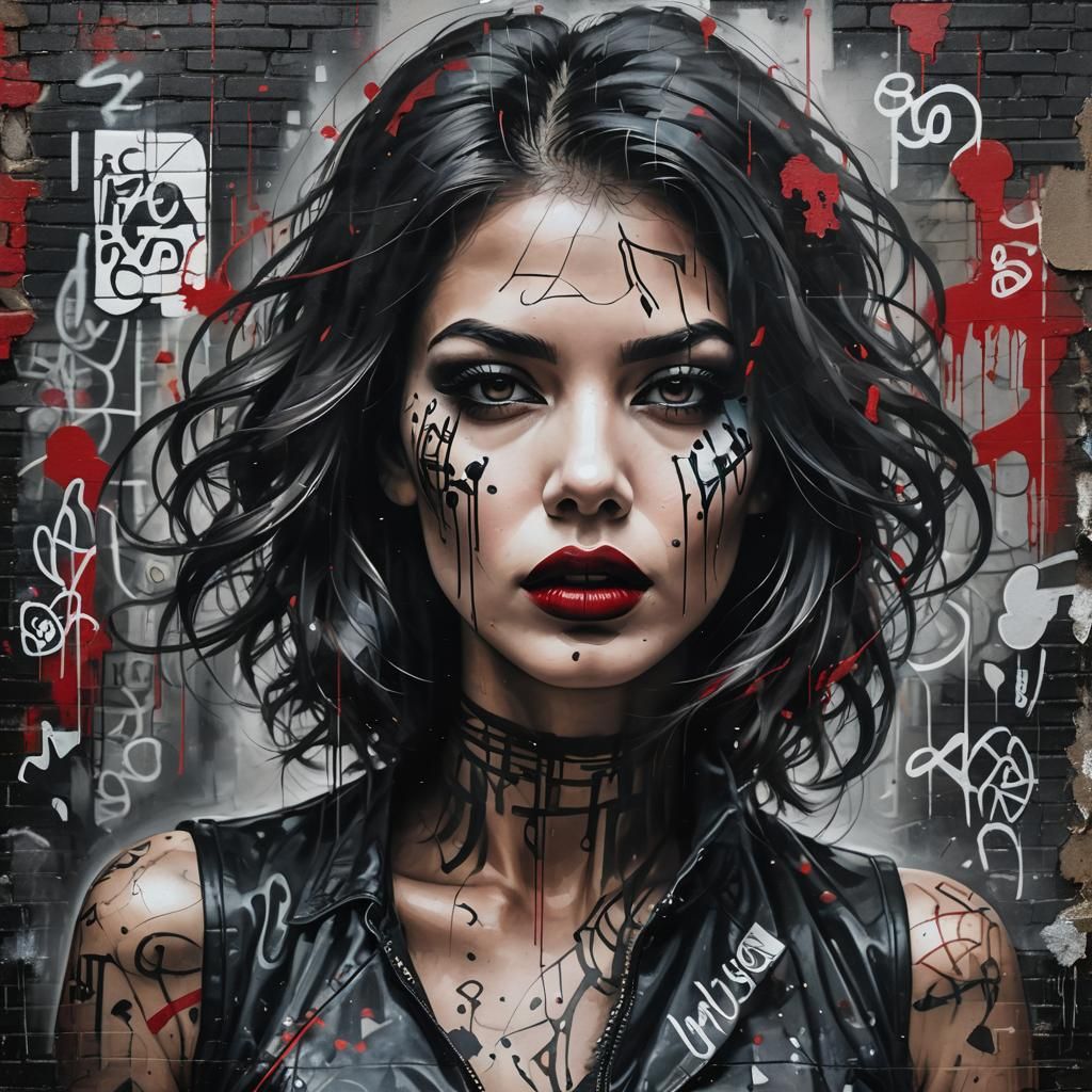 Graffiti Meets 3D: A Cinematic Portrait of a Woman