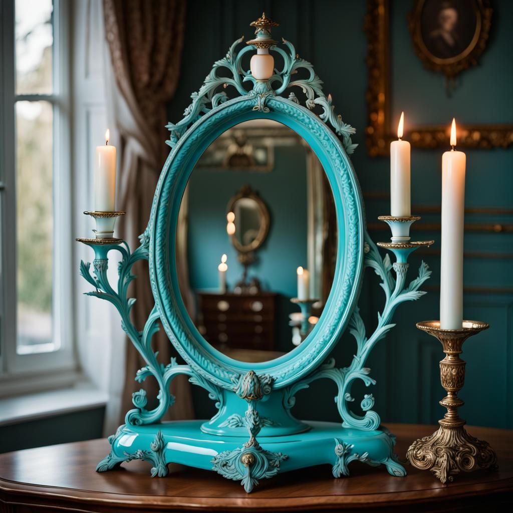 Ornate Victorian Dressing Table Mirror Photograph