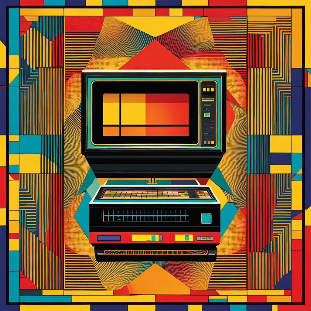 Retro Computer Love Message in Pop Art Style
