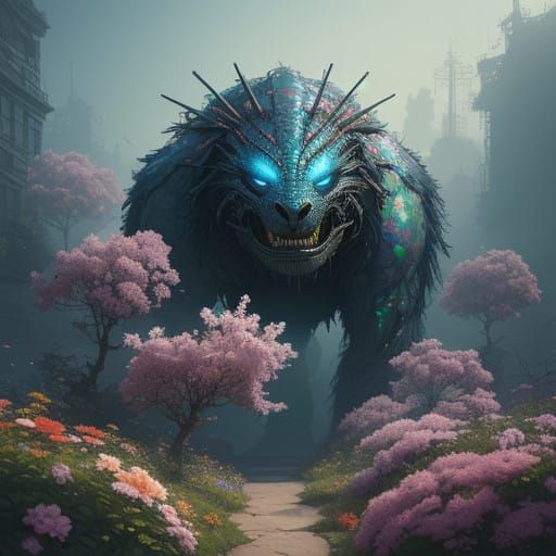 Hyper-Realistic Cute Alien Critter Basks in Sunlight