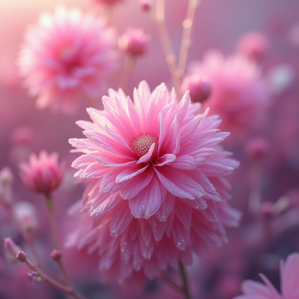 Frozen Pink Petals in Dreamy Soft Focus