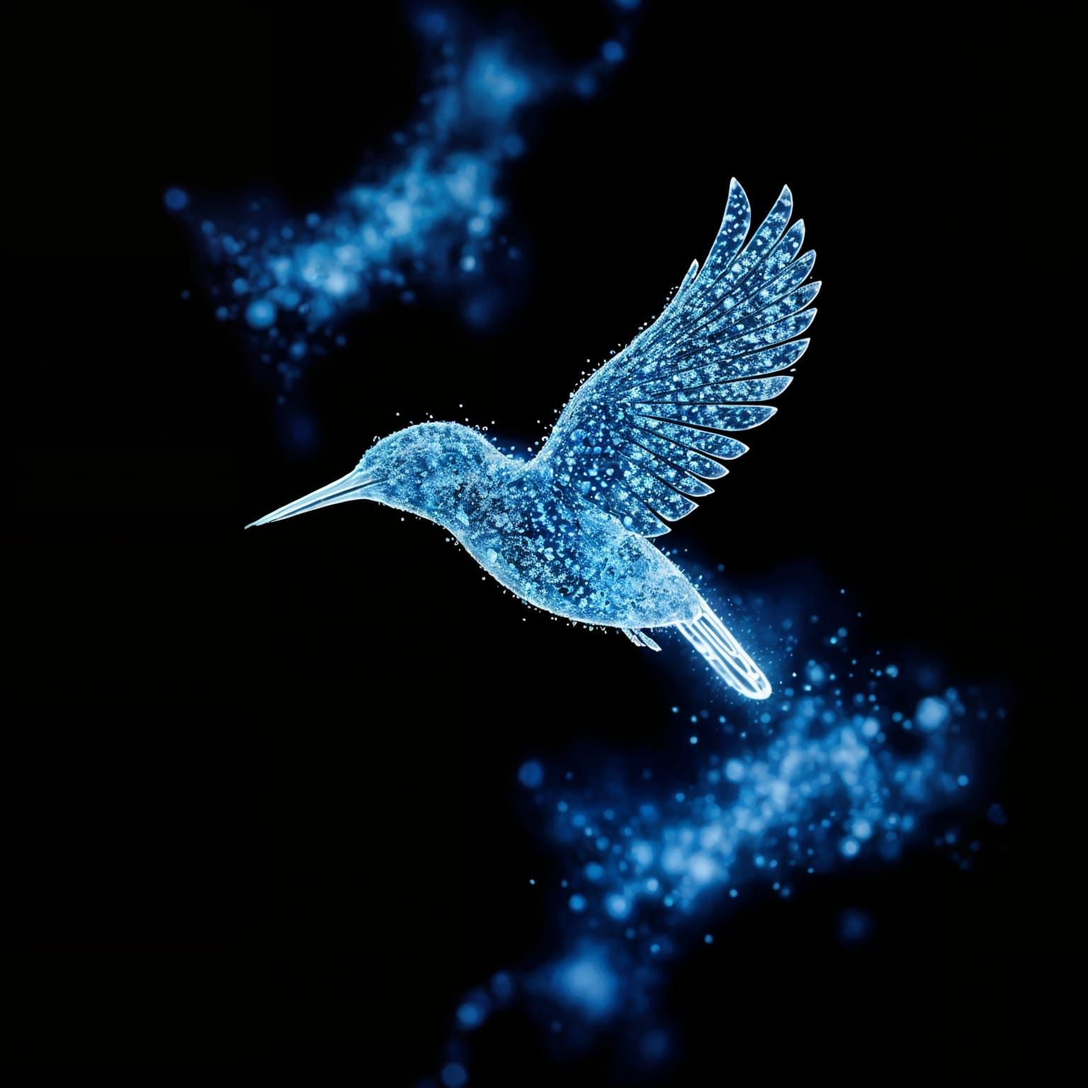Kingfisher Formed by Light Dots in Flight