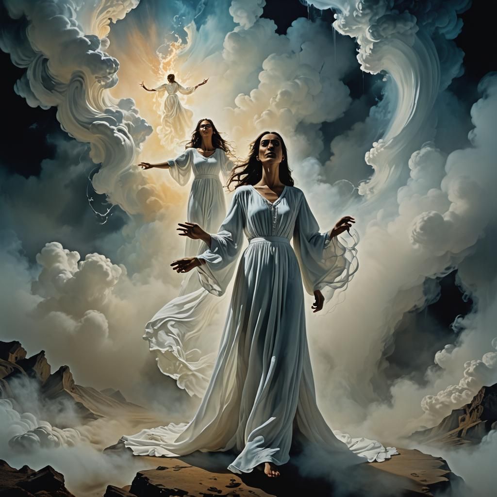 Priest Casting Out Demons in Surreal Dreamscape