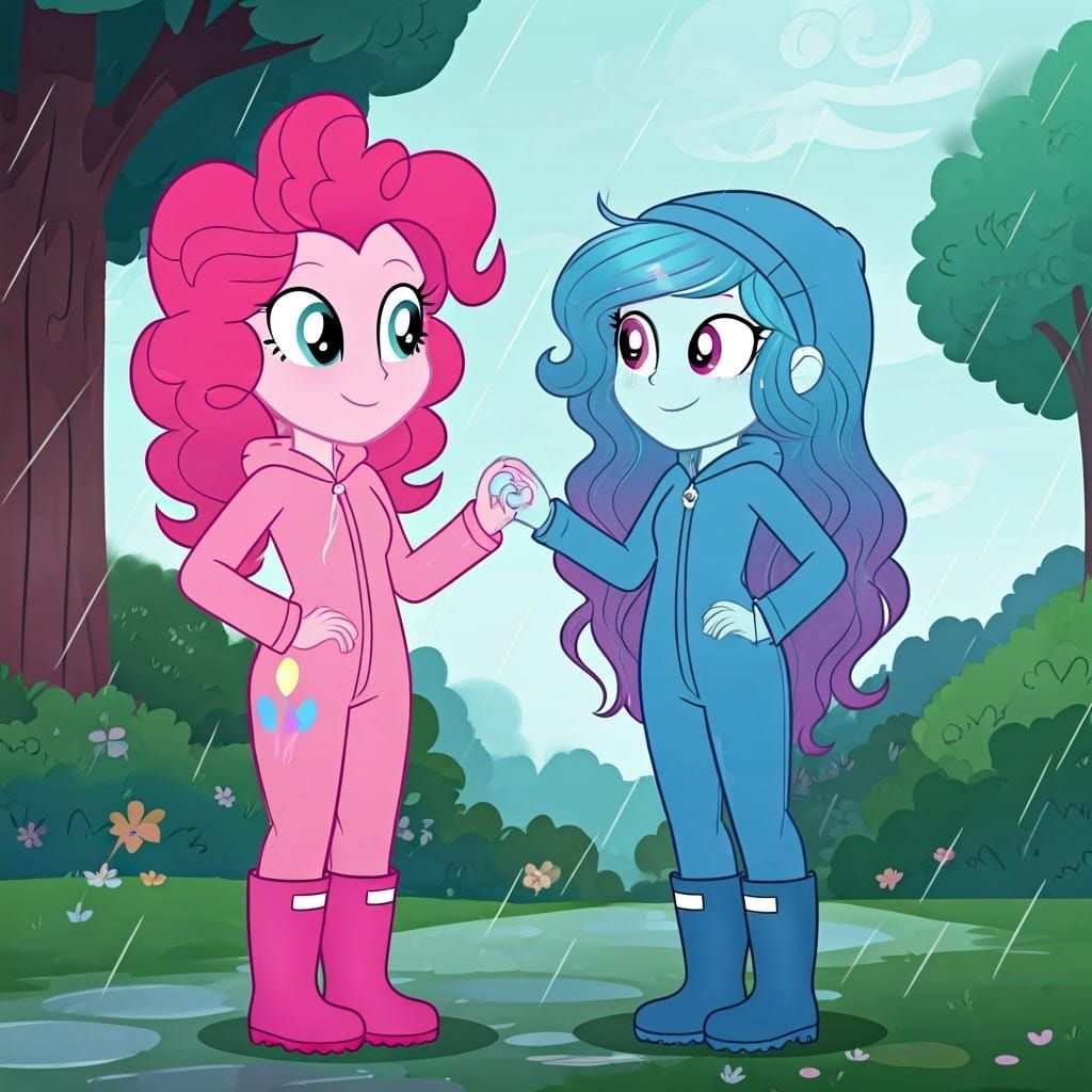 Pinkie and Izzy Have Fun on a Rainy Day