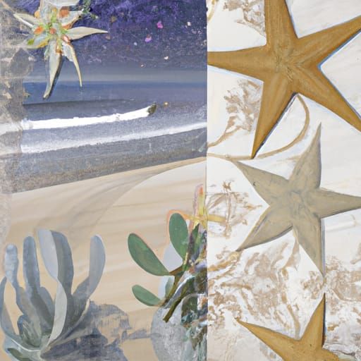 Decoupage of a Mediterranean Beach Scene