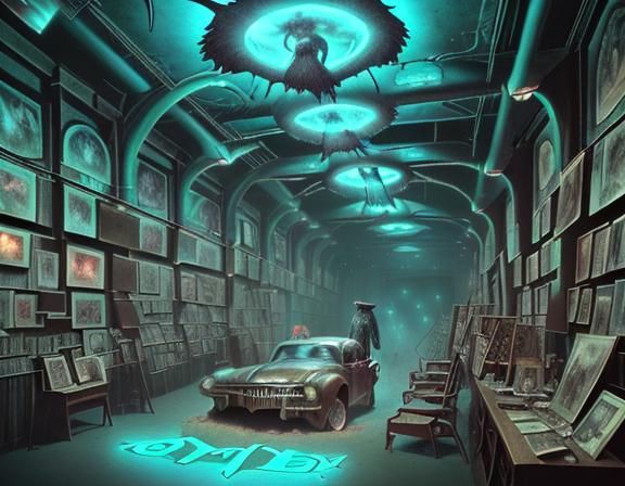 Dark Fantasy Radio Drama Art in Comic Style