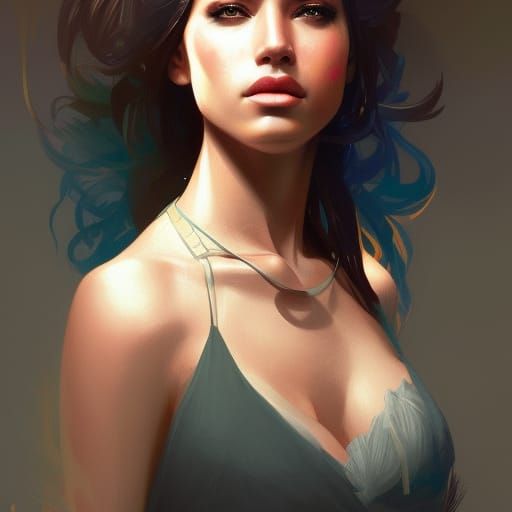 Hyperdetailed Portrait of Hispanic Woman in Digital Art Styl...