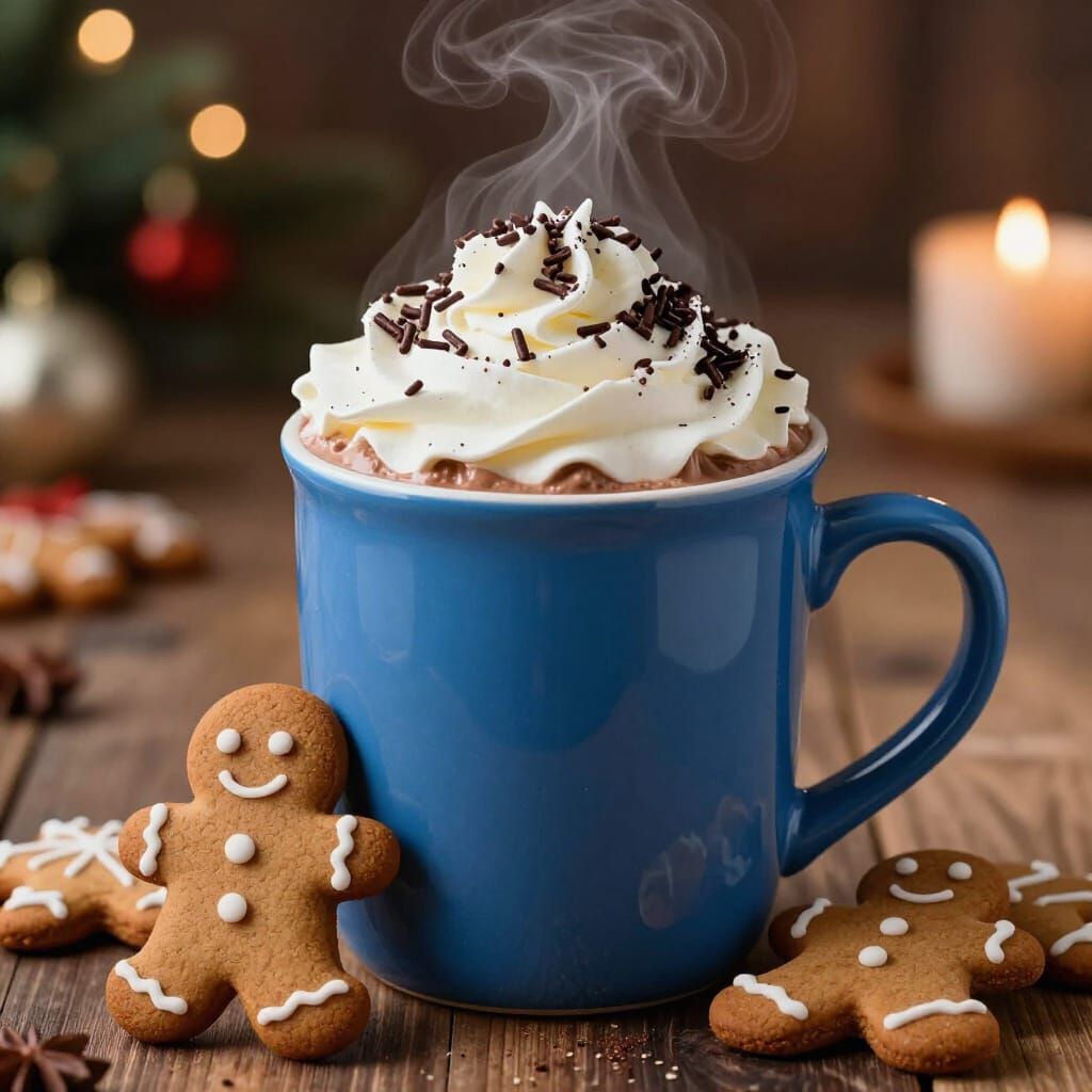 Cozy Hot Chocolate with Gingerbread Cookies