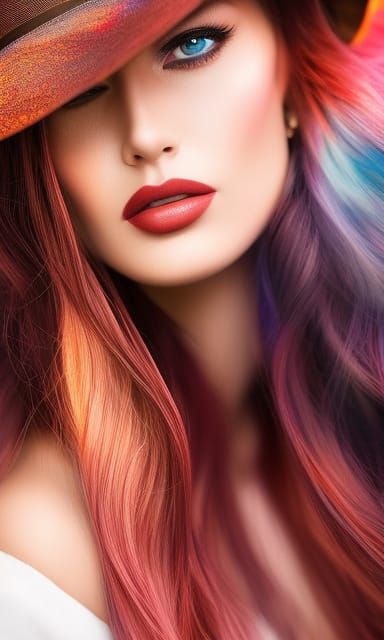 Shy Redhead Cowgirl: Photorealistic Matte Painting