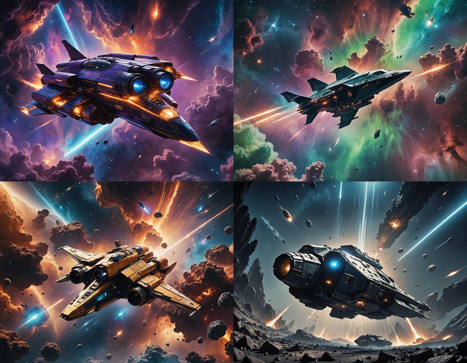 Hyperrealistic Spaceship in Cinematic Film Still