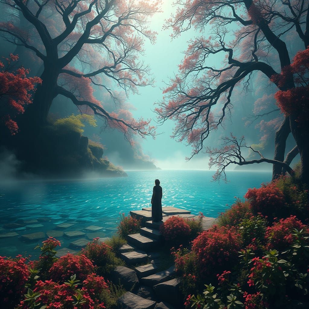 Majestic Ethereal Landscape of Longing for the Divine