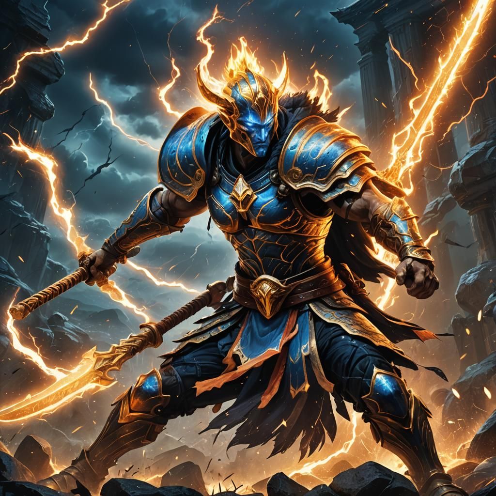 Ares God of War with Electrified Katana