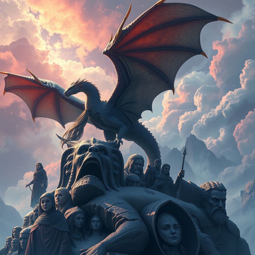 Daenerys Targaryen Dragon Flight: Anime Style Art