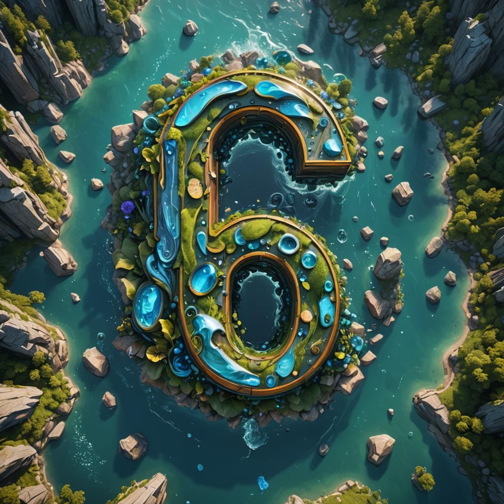 Giant Letter G in Detailed Matte Painting
