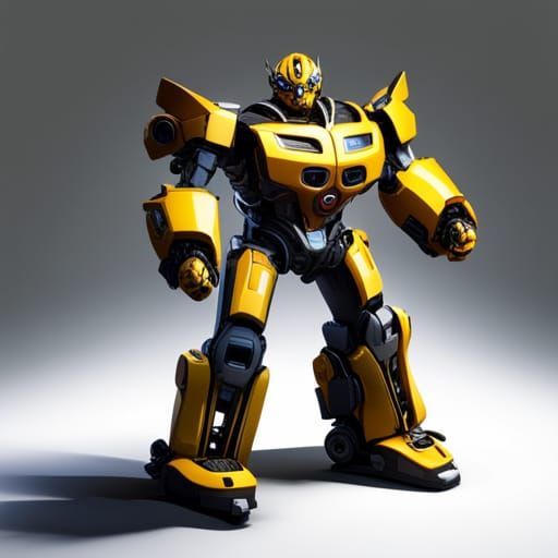 Realistic 3D Robot Fusion on Black Background