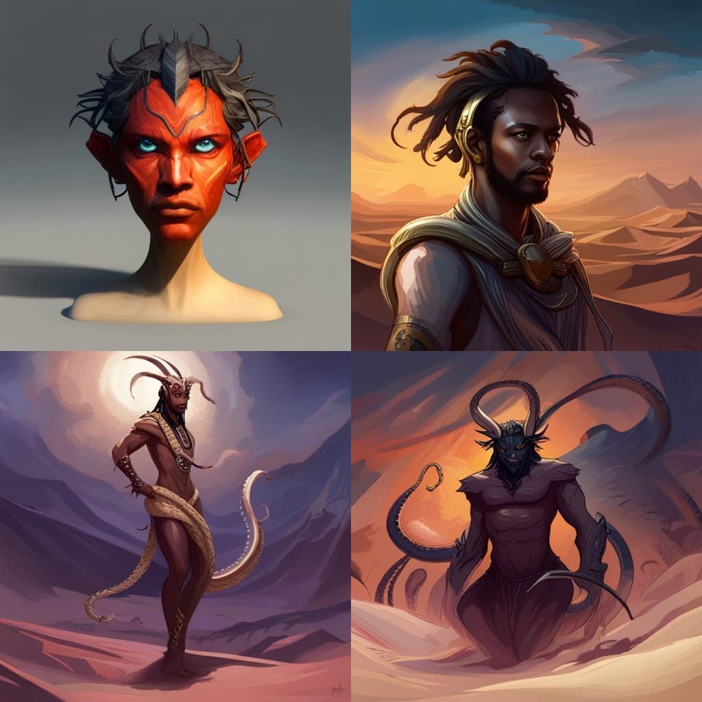 Pazuzu, Sumerian Demon in Hyperdetailed Concept Art