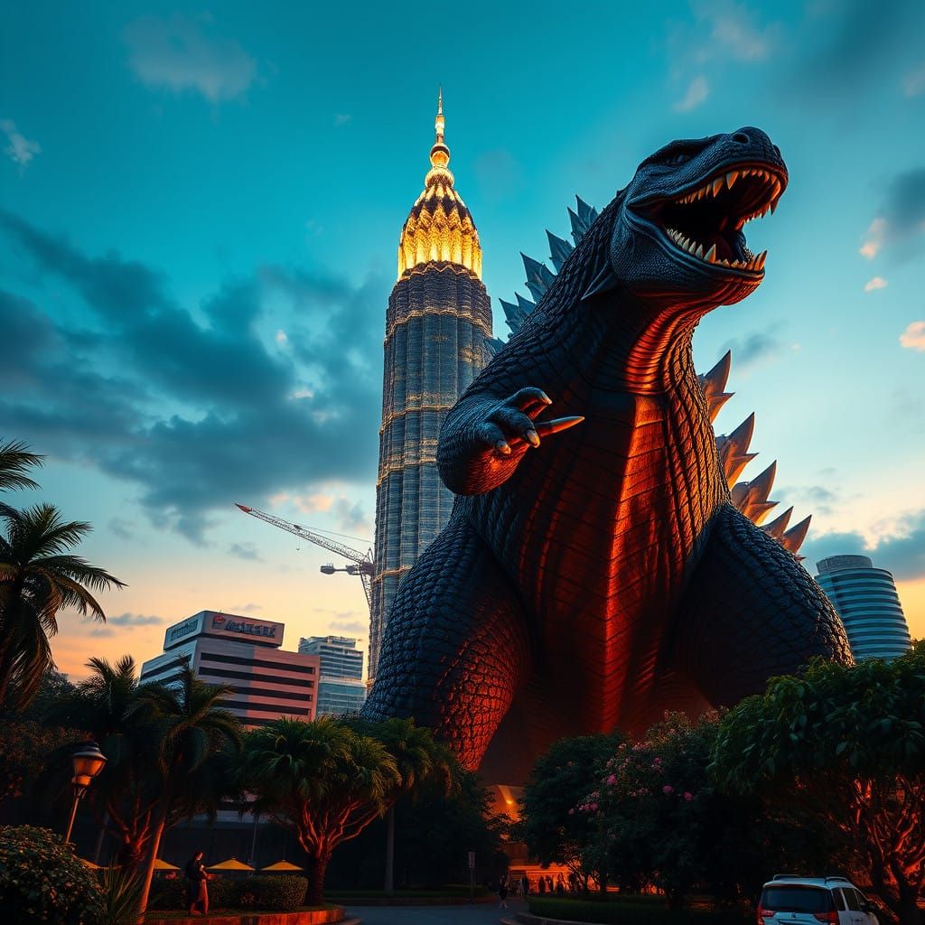 Godzilla Roars in Triumph over KLCC Tower