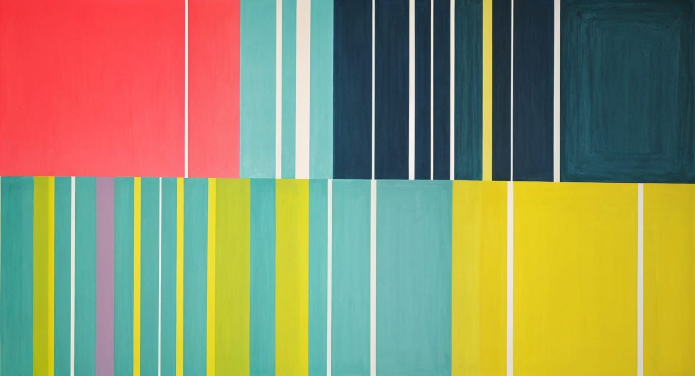 Abstract Colorfield Painting with Horizontal Stripes