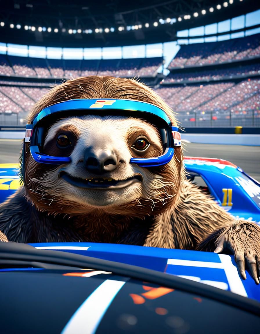 Sloth Races in NASCAR: 3D Game Cinematic