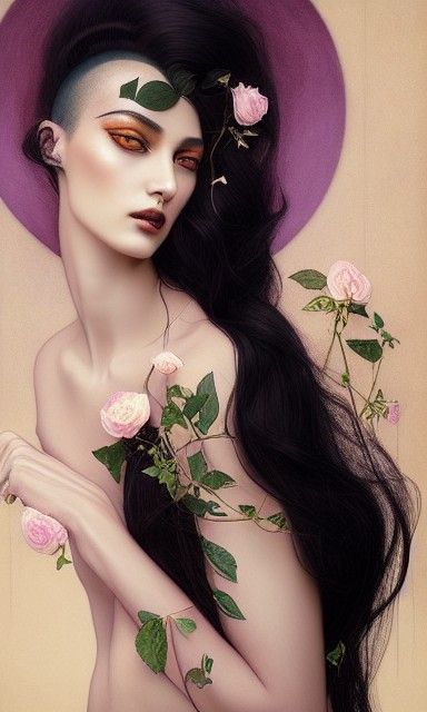 Decadent Androgynous God Portrait in Egyptian Colors