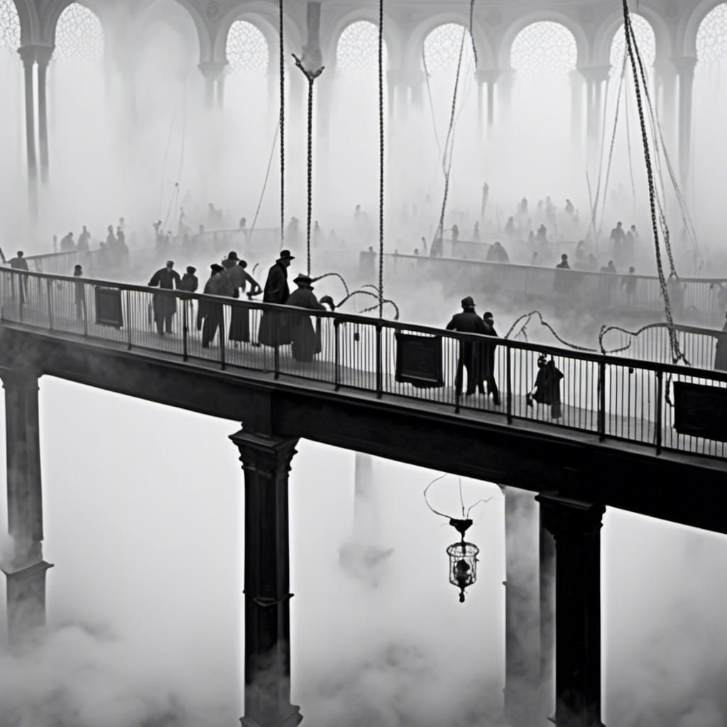 Lovecraftian Library in Black and White Photography