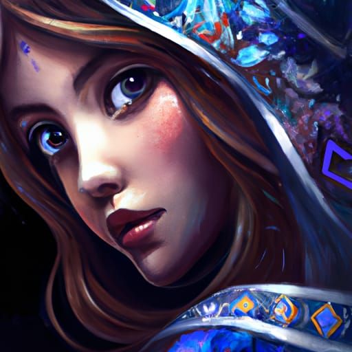 Sapphire Eyes Portrait in Hyperdetailed Digital Art