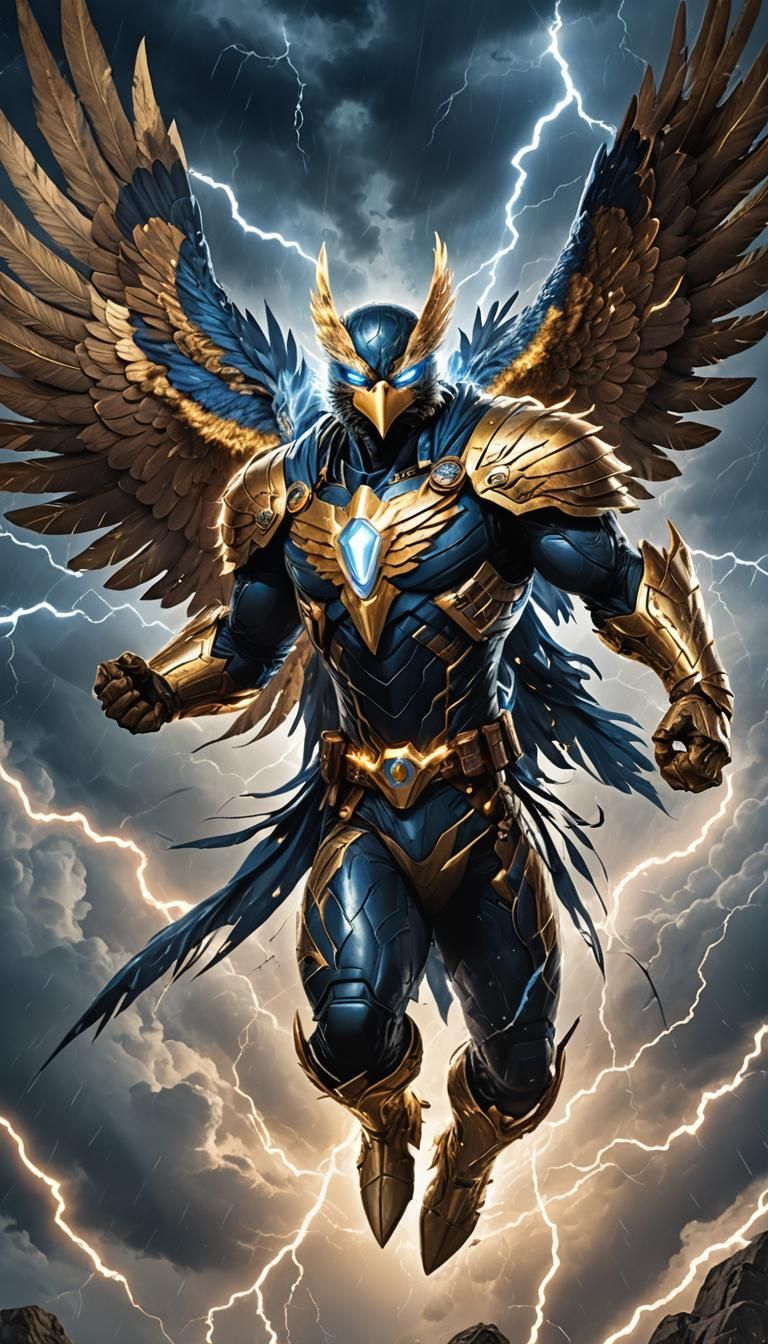 Stormwing: Eagle Superhero in a Stormy Sky