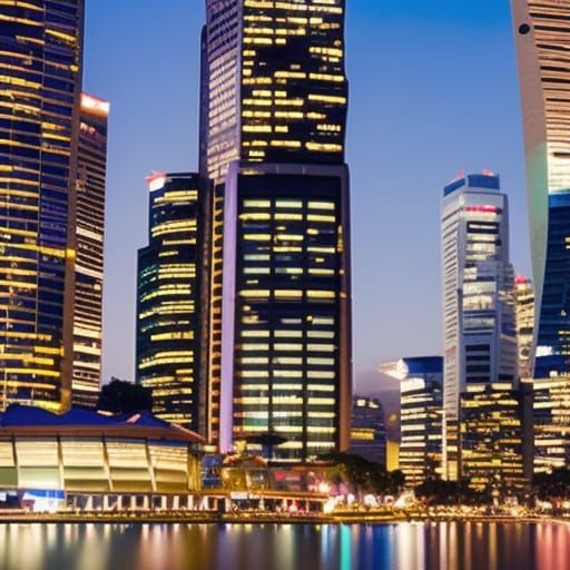 Singapore Skyline in Professional Photography Style