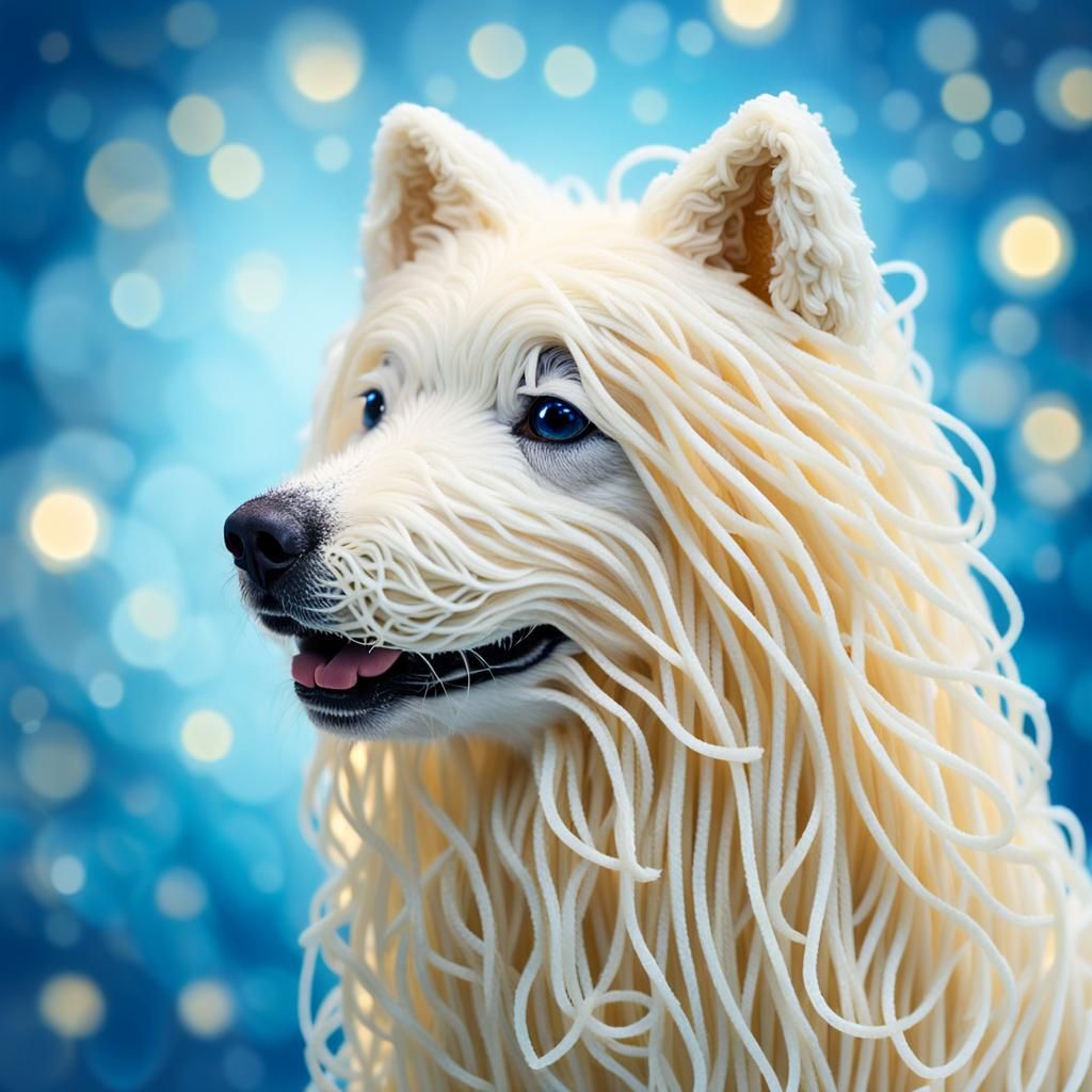 Spaghetti Samoyed with Parmesan Cheese