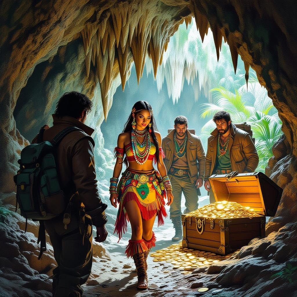 Native Girl Guide Leads Explorers to Treasure